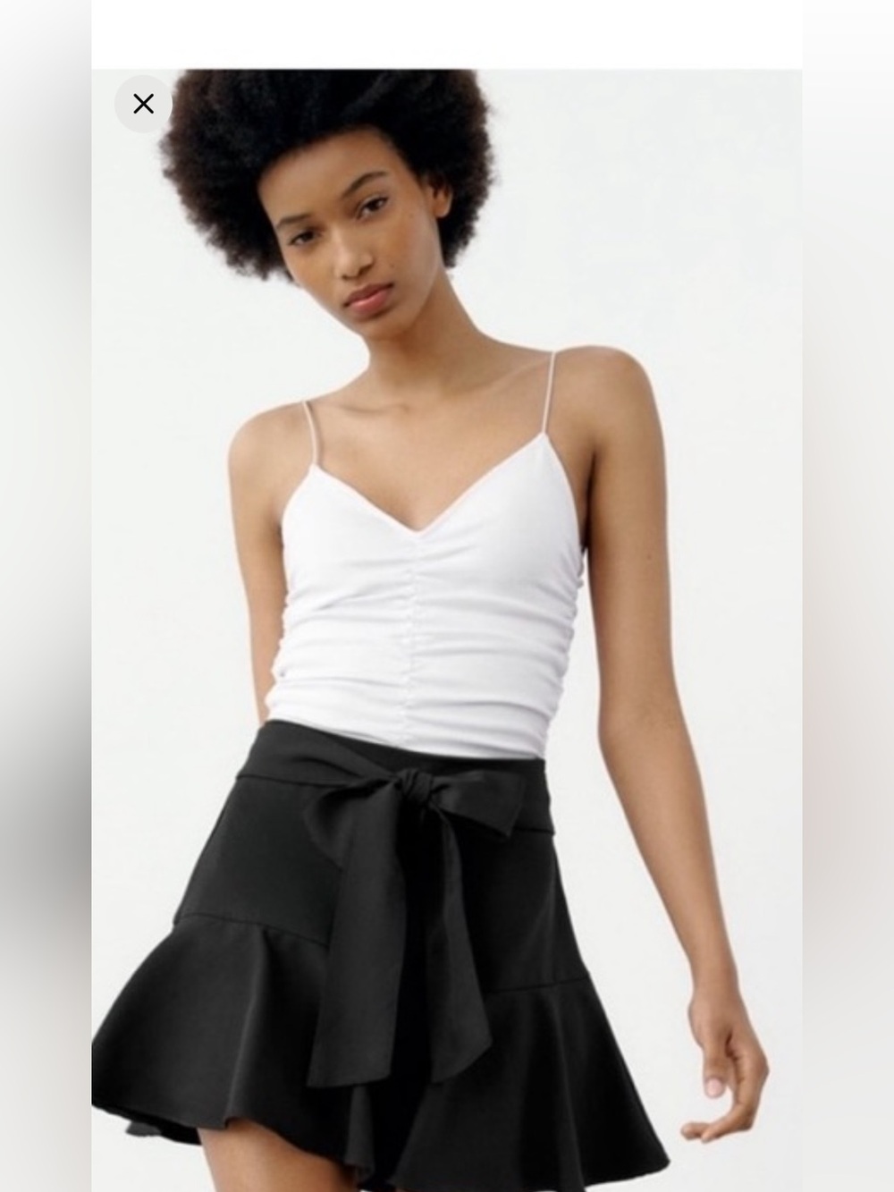 Zara Black Flared Wrap Skort with Waist Tie